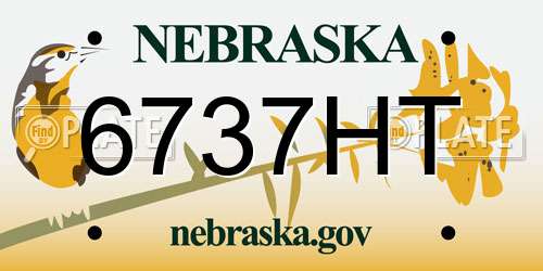 6737HT Nebraska License Plate