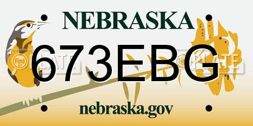 673EBG Nebraska License Plate