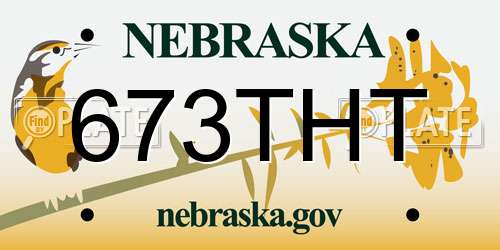 673THT Nebraska License Plate