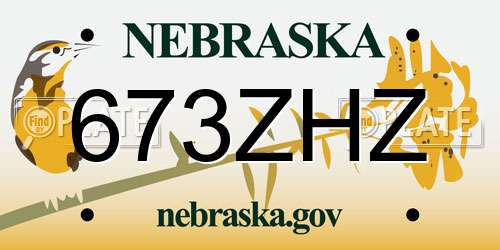 673ZHZ Nebraska License Plate