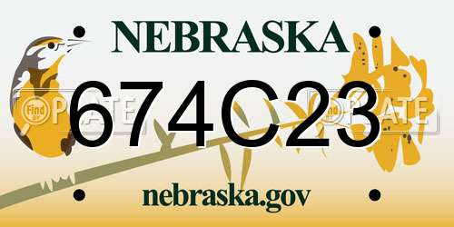 674C23 Nebraska License Plate