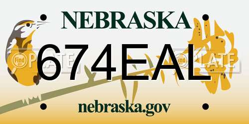 674EAL Nebraska License Plate