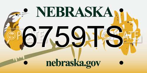 6759TS Nebraska License Plate