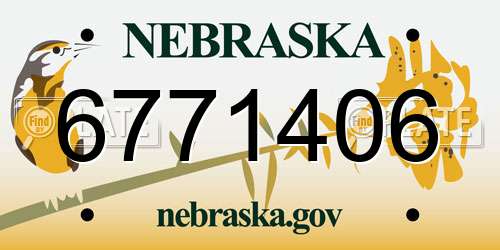 6771406 Nebraska License Plate