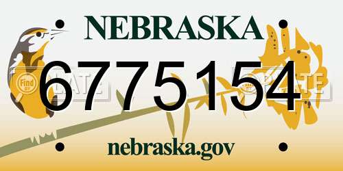 6775154 Nebraska License Plate