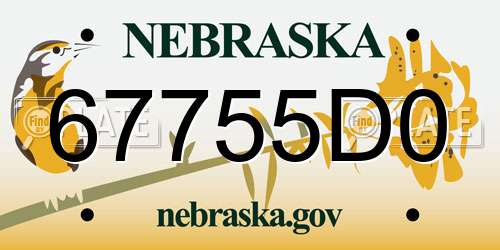 67755D0 Nebraska License Plate