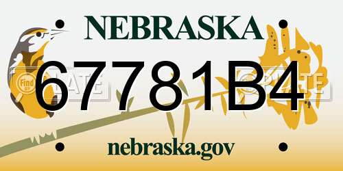 67781B4 Nebraska License Plate
