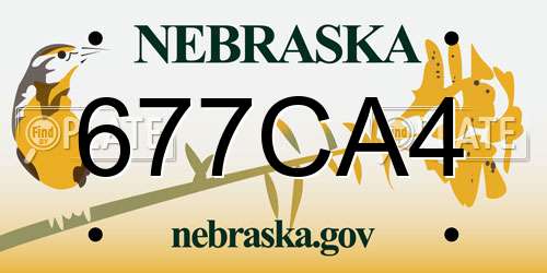 677CA4 Nebraska License Plate