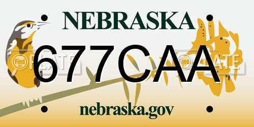 677CAA Nebraska License Plate