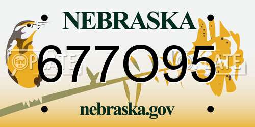 677O95 Nebraska License Plate