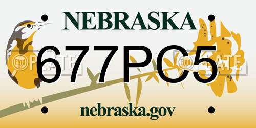 677PC5 Nebraska License Plate