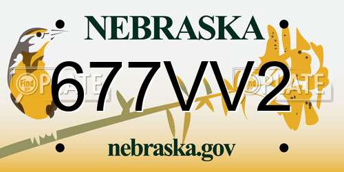 677VV2 Nebraska License Plate