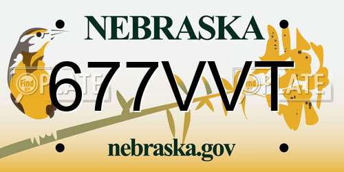 677VVT Nebraska License Plate