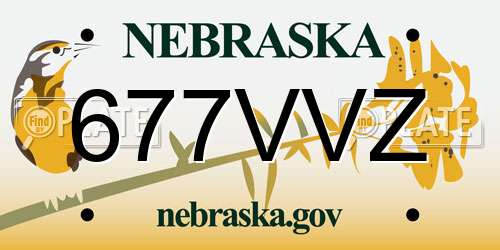 677VVZ Nebraska License Plate