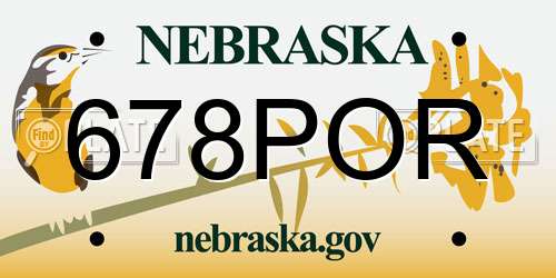 678POR Nebraska License Plate
