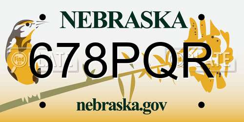 678PQR Nebraska License Plate