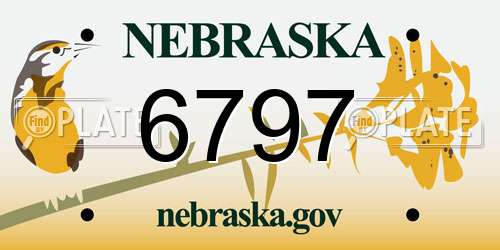 6797 Nebraska License Plate