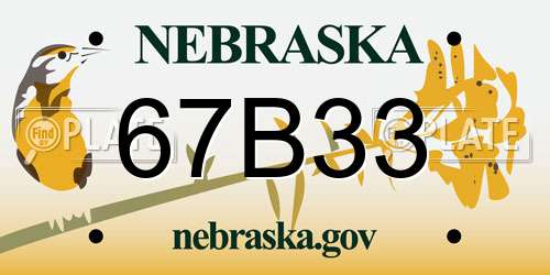 67B33 Nebraska License Plate