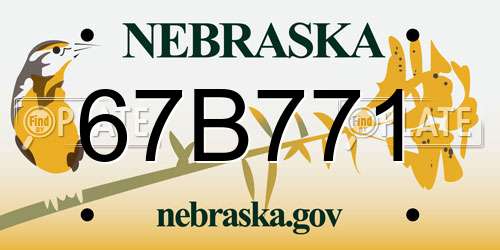 67B771 Nebraska License Plate
