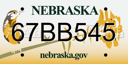 67BB545 Nebraska License Plate