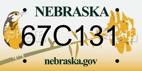 67C131 Nebraska License Plate