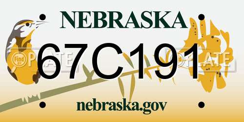 67C191 Nebraska License Plate