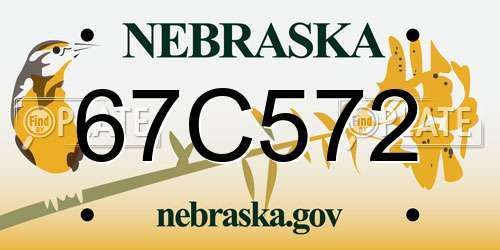 67C572 Nebraska License Plate