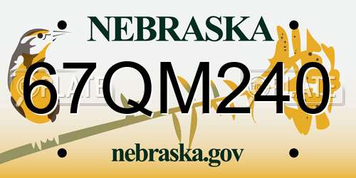 67QM240 Nebraska License Plate