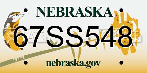 67SS548 Nebraska License Plate