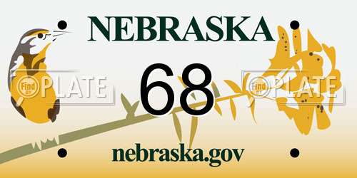 68 Nebraska License Plate