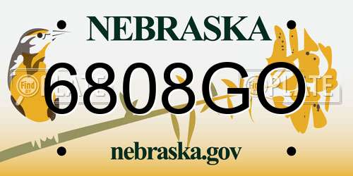 6808GO Nebraska License Plate