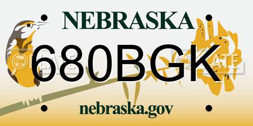 680BGK Nebraska License Plate