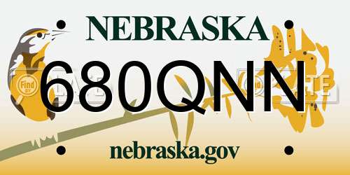680QNN Nebraska License Plate