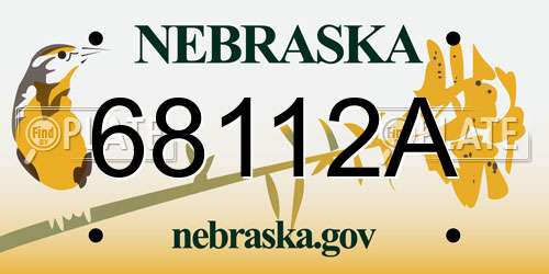 68112A Nebraska License Plate