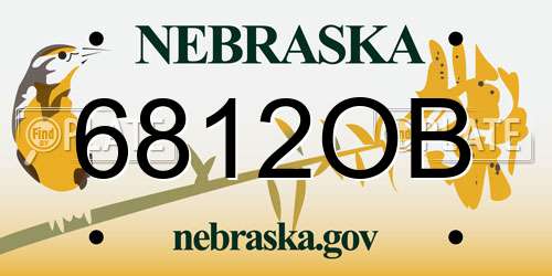 6812OB Nebraska License Plate
