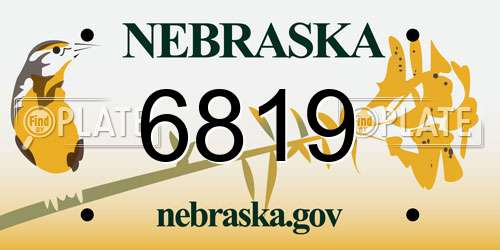 6819 Nebraska License Plate