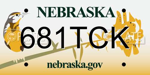 681TCK Nebraska License Plate