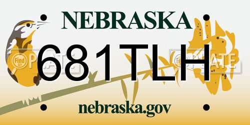 681TLH Nebraska License Plate