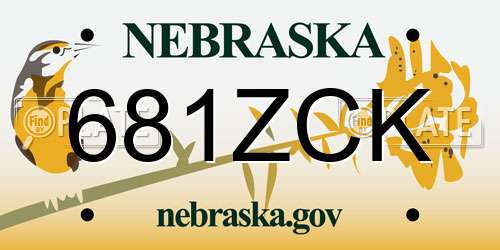 681ZCK Nebraska License Plate