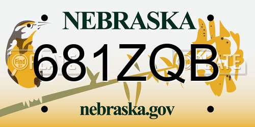 681ZQB Nebraska License Plate