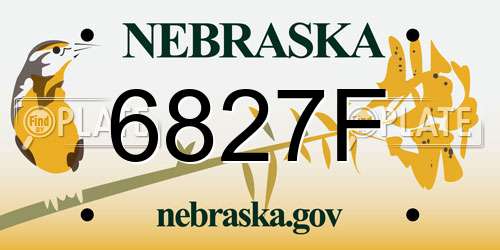 6827F Nebraska License Plate