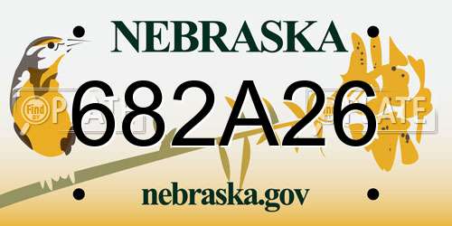 682A26 Nebraska License Plate