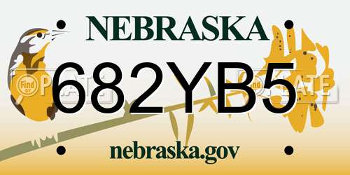 682YB5 Nebraska License Plate