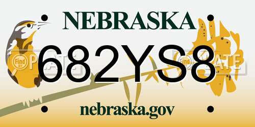 682YS8 Nebraska License Plate