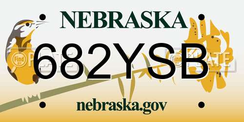 682YSB Nebraska License Plate