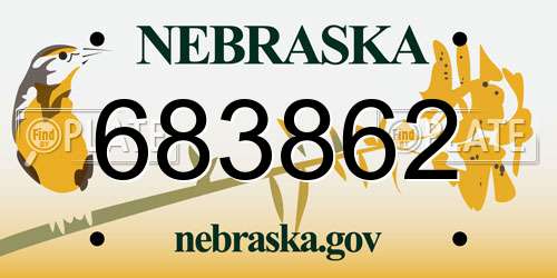 683862 Nebraska License Plate
