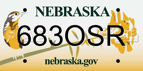 683OSR Nebraska License Plate