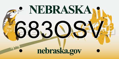 683OSV Nebraska License Plate