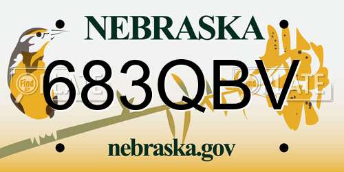 683QBV Nebraska License Plate
