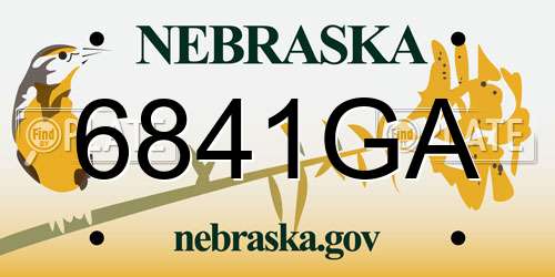 6841GA Nebraska License Plate